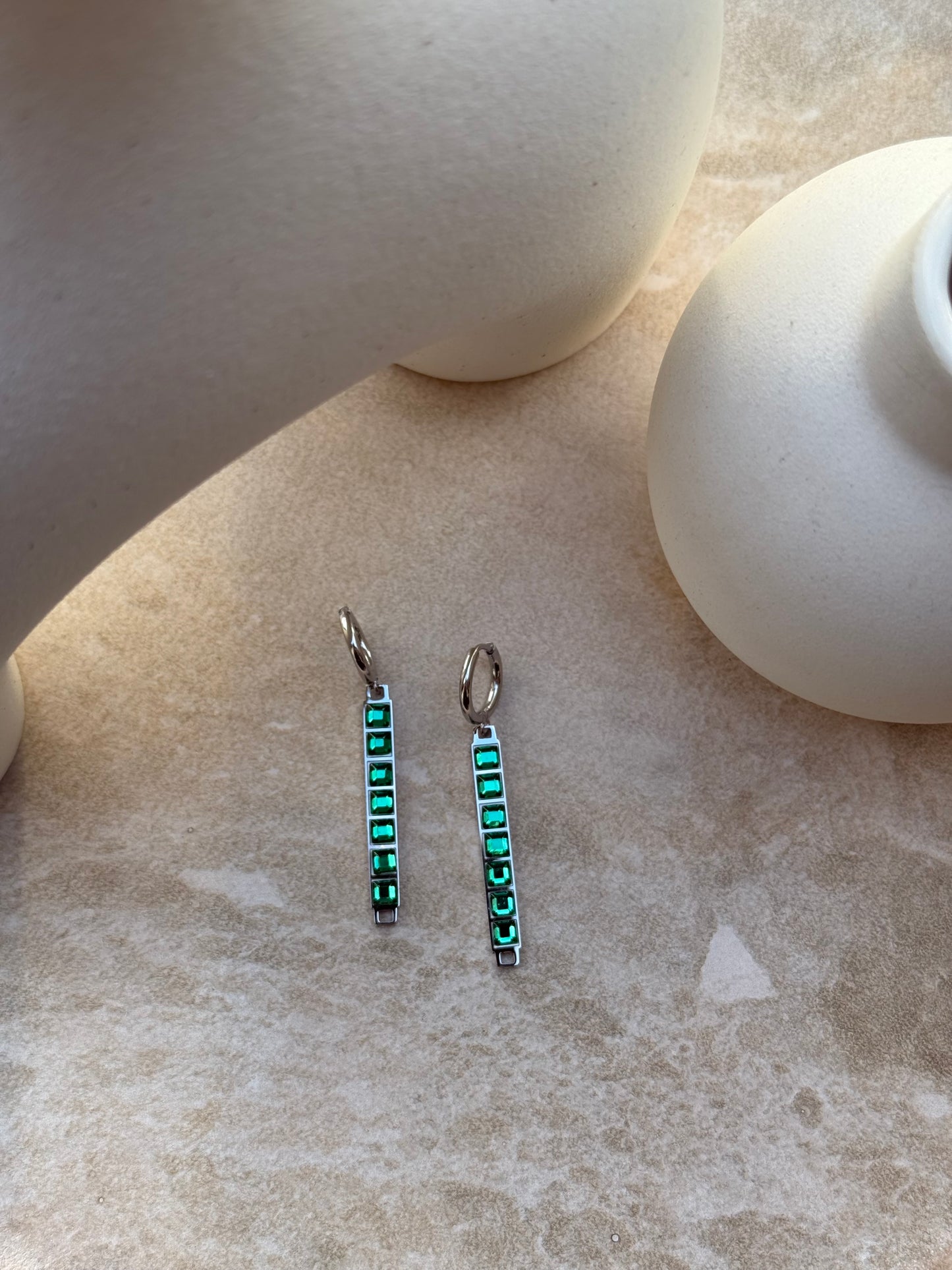 Tāhū Hiriwa Kākāriki Silver Set - Tahana Jewellery #