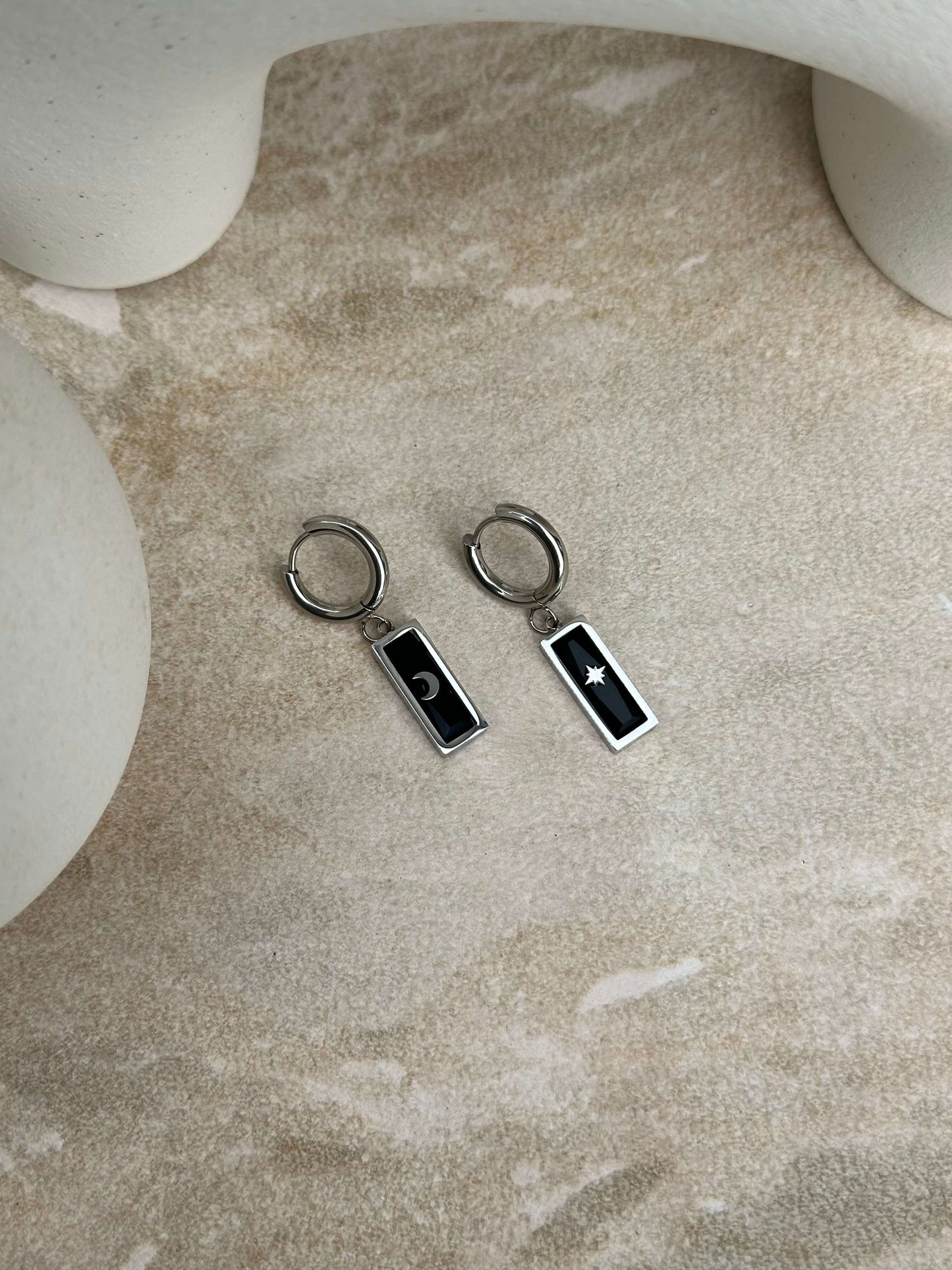 Whetū & Marama Silver Huggies - Tahana Jewellery