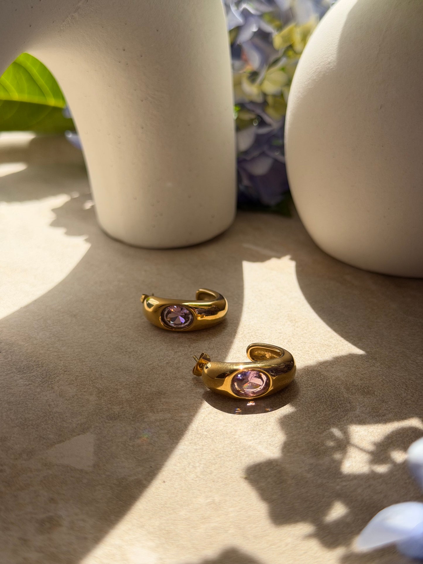 Pua Māwhero Gold Hoops