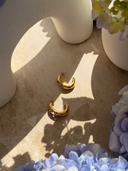 Pua Māwhero Gold Hoops